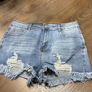 Distressed Denim Shorts